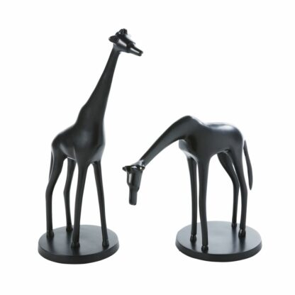 Statuettes girafes en métal noir mat H38 (x2) Maisons du Monde