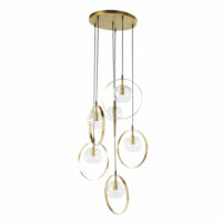 Suspension 6 globes en verre et métal doré Maisons du Monde