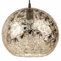 Suspension boule en métal doré à motifs Maisons du Monde