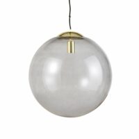 Suspension boule en verre fumé et métal doré Maisons du Monde