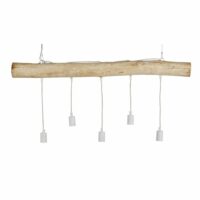 Suspension rampe 5 douilles en peuplier et métal blanc Maisons du Monde