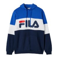 Sweat à Capuche MEN NIGHT blocked hoody Bleu/Rouge/Blanc - Light Grey Melange - Light Grey Mel Bros-Bright White - Bleu - Gris + Blanc + Noir Fila