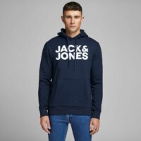 Sweat à capuche Jjecorp Logo Noir - Gris Chiné - Bleu Marine jack & jones