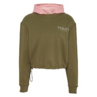 Sweat à capuche bicolore Vert Olive Tommy Jeans