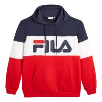 Sweat à capuche colorblock logo Bleu-Blanc Fila