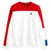 Sweat col rond Blanc/Rouge Le Coq Sportif