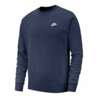 Sweat col rond Club Blanc - Gris Chiné - Bleu Marine Nike