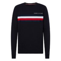 Sweat col rond Hilfiger Logo Bleu Marine Tommy Hilfiger