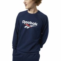 Sweat col rond gros logo Bleu Marine Reebok