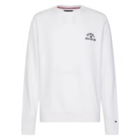 Sweat col rond logo brodé Blanc Tommy Hilfiger