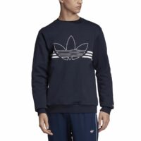 Sweat col rond molleton Outline Bleu Marine adidas Originals