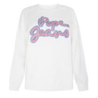 Sweat col rond motif devant Blanc Pepe Jeans