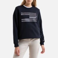 Sweat court à motif irisé devant Bleu Tommy Hilfiger