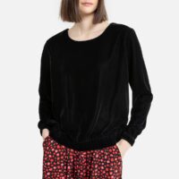 Sweat petit volume en velours Noir LA REDOUTE COLLECTIONS