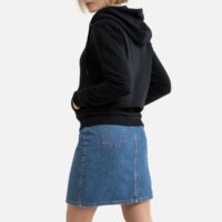 Sweat zippé Ebony à capuche en coton mélangé Noir Fila