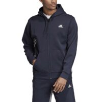 Sweat zippé à capuche molleton 3 stripes Bleu Marine adidas performance