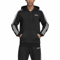 Sweat zippé à capuche molleton 3 stripes Noir adidas performance