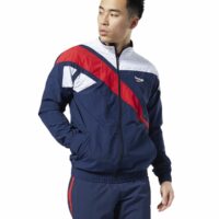 Sweat zippé col montant Bleu Marine - Bleu Reebok