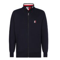 Sweat zippé col montant Global Stripe Bleu Marine Tommy Hilfiger