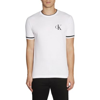 T-shirt Center Monogram CK Blanc - Noir Calvin Klein Jeans