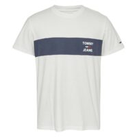 T-shirt Chest Stripe Logo Blanc Tommy Jeans