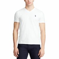 T-shirt col V en jersey de coton Noir Polo Ralph Lauren