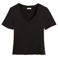 T-shirt col V fluide Noir LA REDOUTE COLLECTIONS