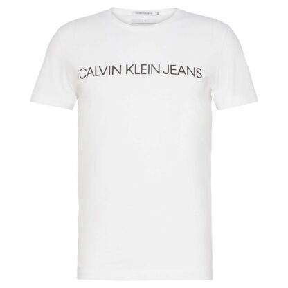 T-shirt col rond Institutional Logo Blanc - Noir Calvin Klein Jeans