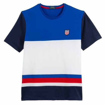 T-shirt col rond color block Polo 1967 Blanc/Bleu Polo Ralph Lauren