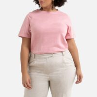 T-shirt col rond manches courtes Blanc;Rose Blush LA REDOUTE COLLECTIONS PLUS