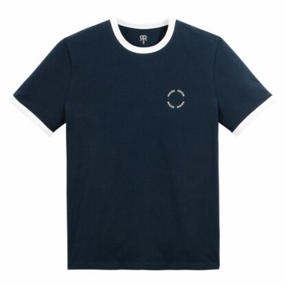 T-shirt col rond manches courtes Bleu Marine - Blanc LA REDOUTE COLLECTIONS