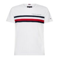 T-shirt col rond manches courtes Global Stripe Rouge - Blanc - Bleu Marine Tommy Hilfiger