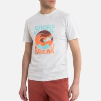 T-shirt col rond manches courtes imprimé Blanc Chiné LA REDOUTE COLLECTIONS