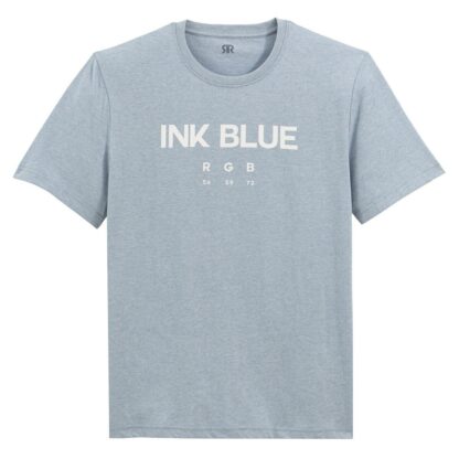 T-shirt col rond manches courtes imprimé devant Bleu Ciel Chiné LA REDOUTE COLLECTIONS