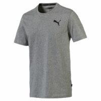 T-shirt col rond manches courtes imprimé devant Gris Chiné Puma