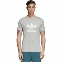 T-shirt col rond manches courtes imprimé devant Gris Chiné adidas Originals