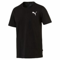 T-shirt col rond manches courtes imprimé devant Noir Puma