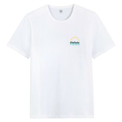 T-shirt col rond manches courtes imprimé poitrine Blanc LA REDOUTE COLLECTIONS