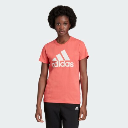 T-shirt col rond manches courtes logo Rouge adidas performance