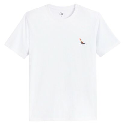 T-shirt col rond manches courtes motif poitrine Blanc LA REDOUTE COLLECTIONS