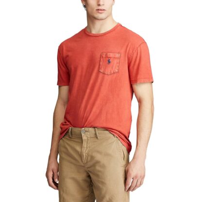 T-shirt coton slub à poche Bleu - Rouge - Bleu Marine Polo Ralph Lauren