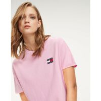 T-shirt court col rond Rose Tommy Jeans