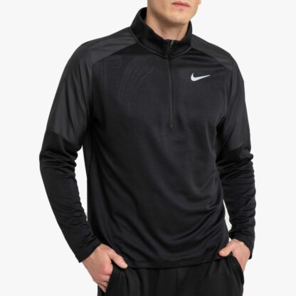 T-shirt de running demi-zip Noir Nike