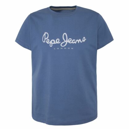 T-shirt droit col rond Eggo Bleu - Vert Kaki Clair - Rouge Pepe Jeans