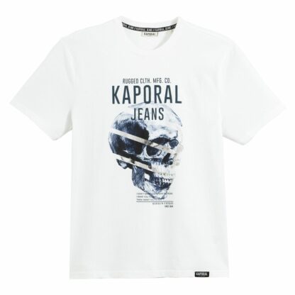 T-shirt droit motif tête de mort Blanc - Gris (Medium Grey Mel) KAPORAL