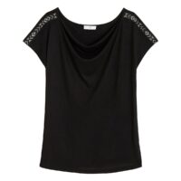 T-shirt fantaisie manches courtes Noir Anne weyburn