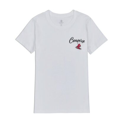 T-shirt imprimé col rond Rose;Blanc Converse