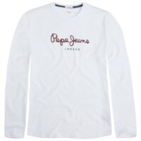 T-shirt manches longues Bleu Marine - Gris Chiné Pepe Jeans