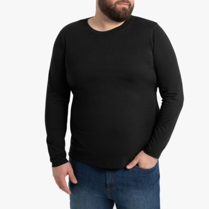 T-shirt manches longues en coton Noir - Marine LA REDOUTE COLLECTIONS PLUS