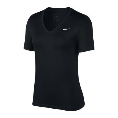 T-shirt training manches courtes col V Noir Nike